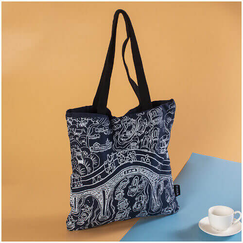 canvas tote bag with zipper